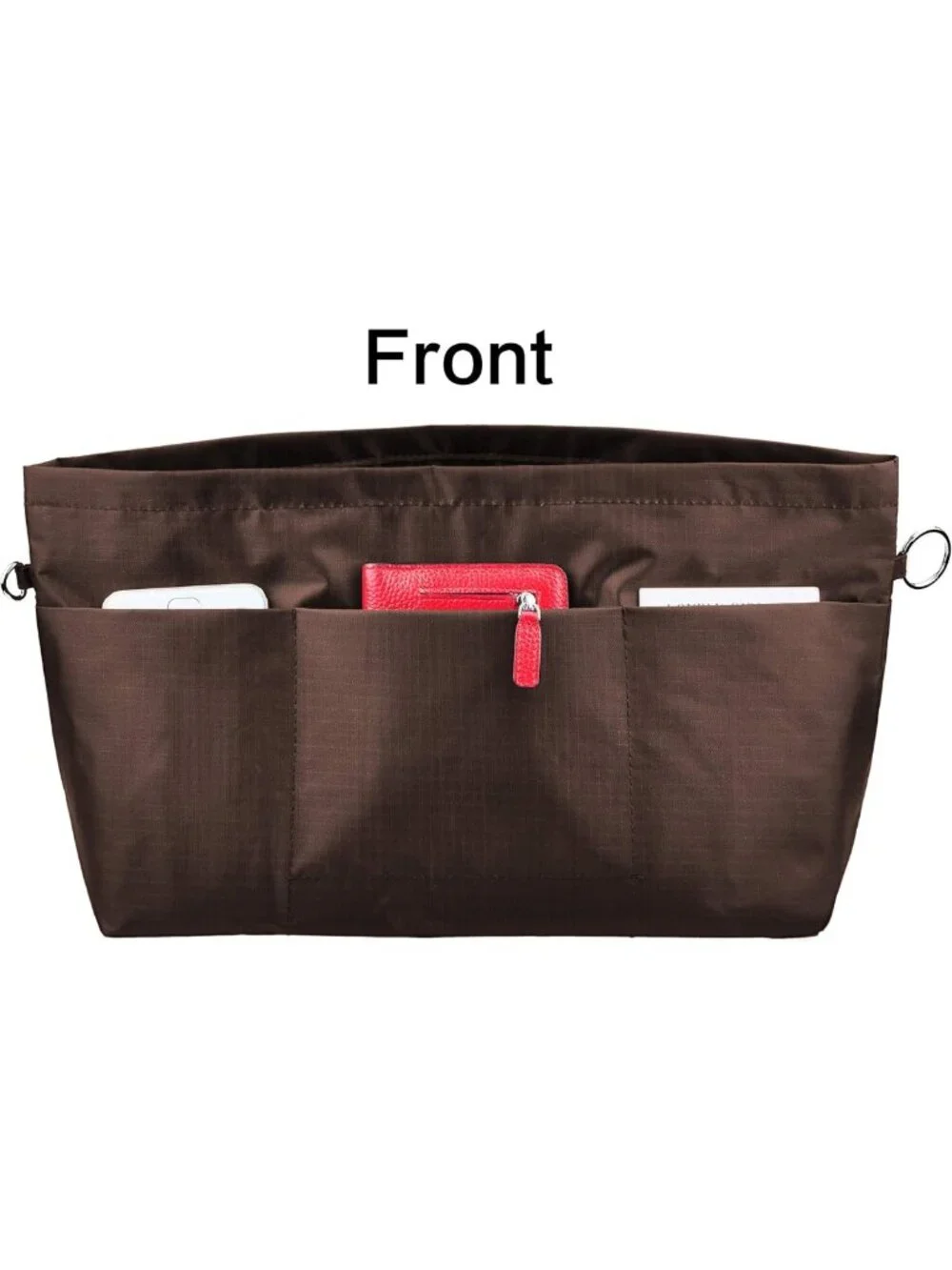 Versatile Tote Handbag Organizer Insert with Zipper Closure, 11 Pockets